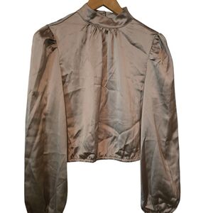 Elegant Satin Blouse - Brown